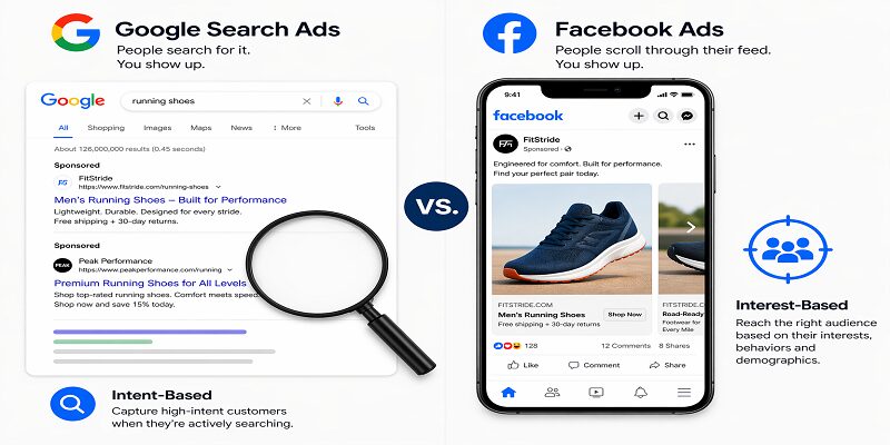 The Quick Comparison Of Google Ads And Facebook Ads
