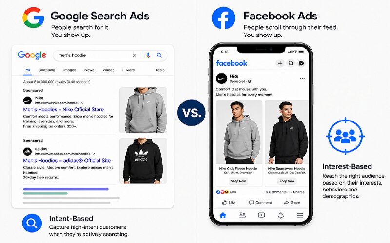 The Quick Comparison Of Google Ads And Facebook Ads 
