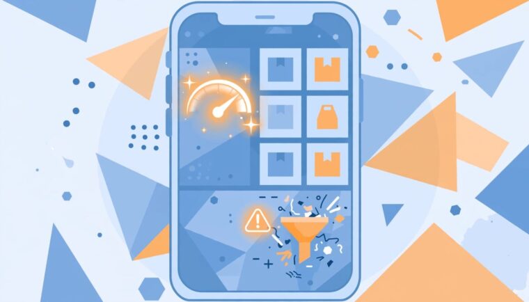 Mobile e-commerce website showing SEO, page speed, and search ranking challenges in India