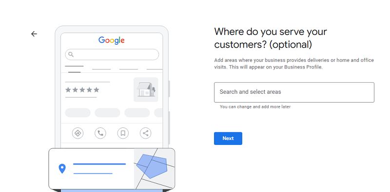 Add your location or service area