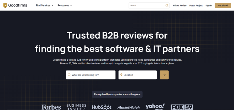 GoodFirms listed agencies