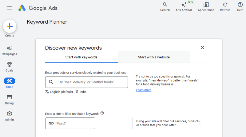 keyword planner