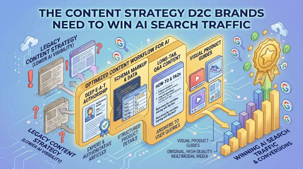 content strategy D2C brands need to win AI search traffic