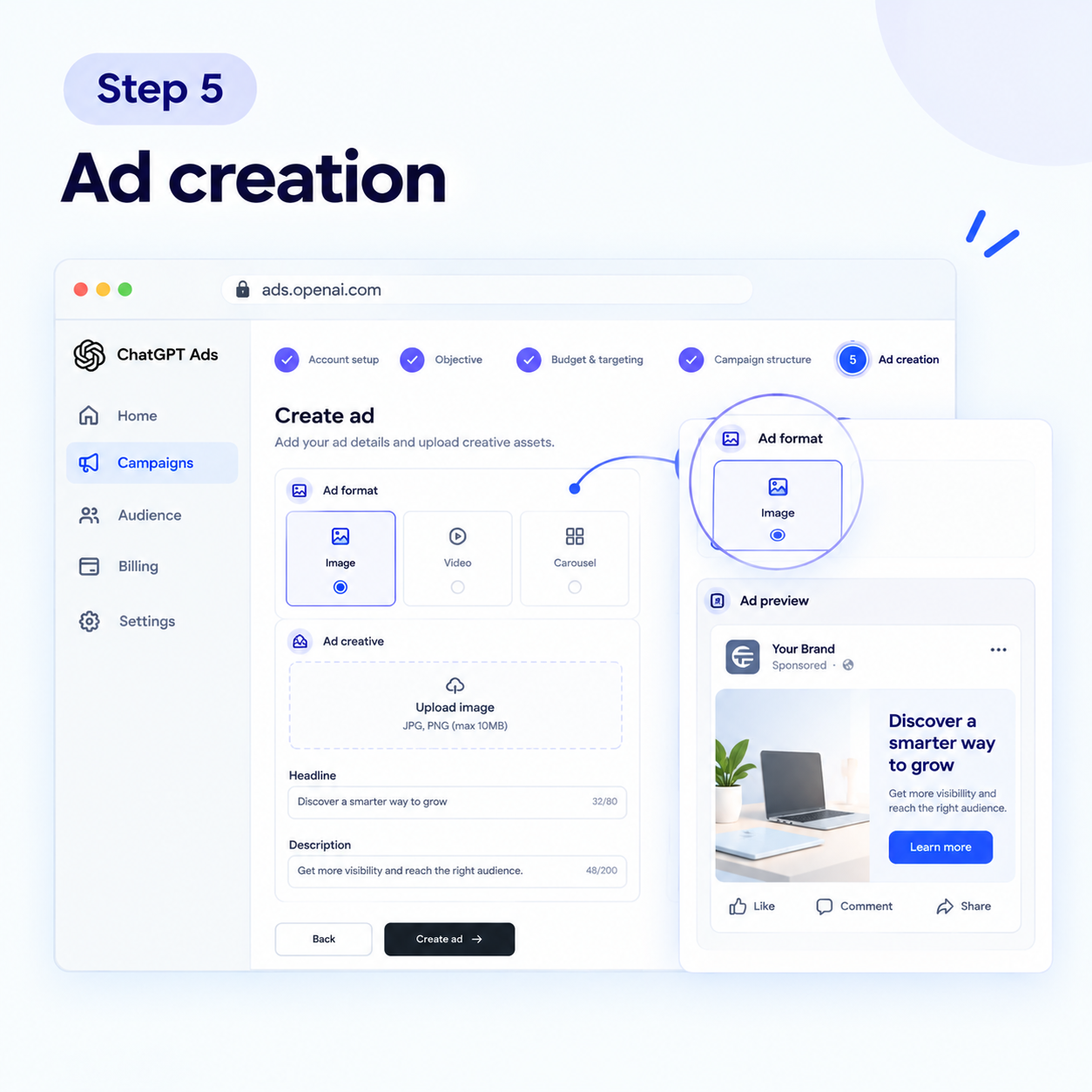 Ad Creation UI Walkthrough